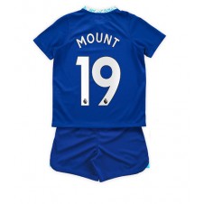 Chelsea Mason Mount #19 Hjemmedraktsett Barn 2022-23 Kortermet (+ korte bukser)